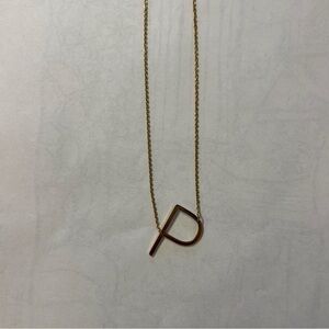 Gold P Initial Necklace